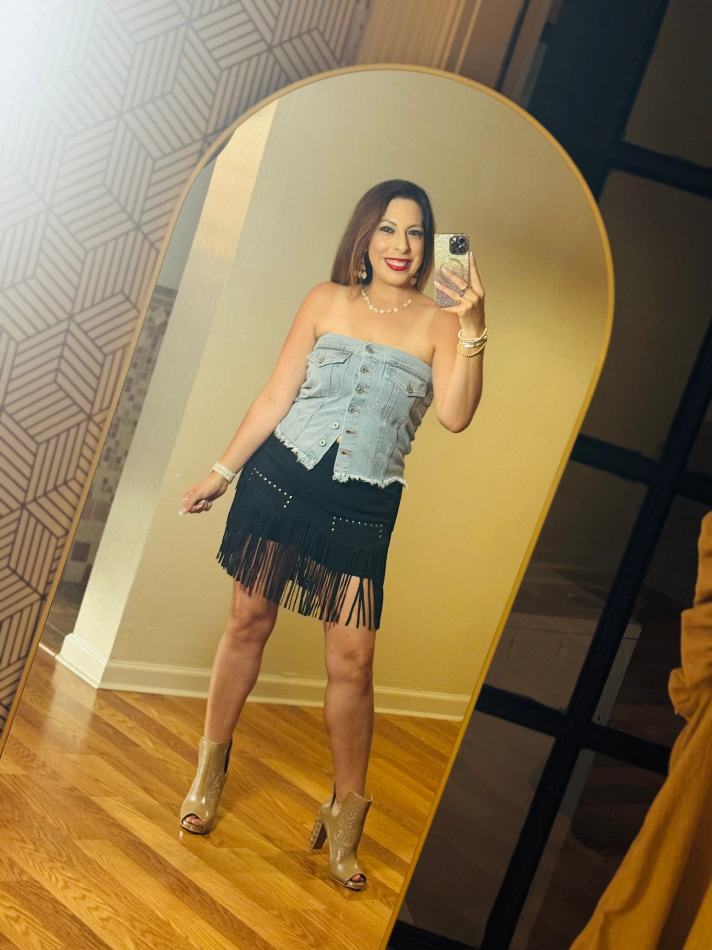 Glam Fringe Skort