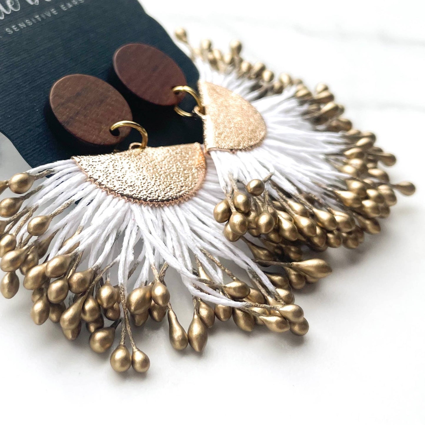 Utopia- Polished Wood Dangle Earrings