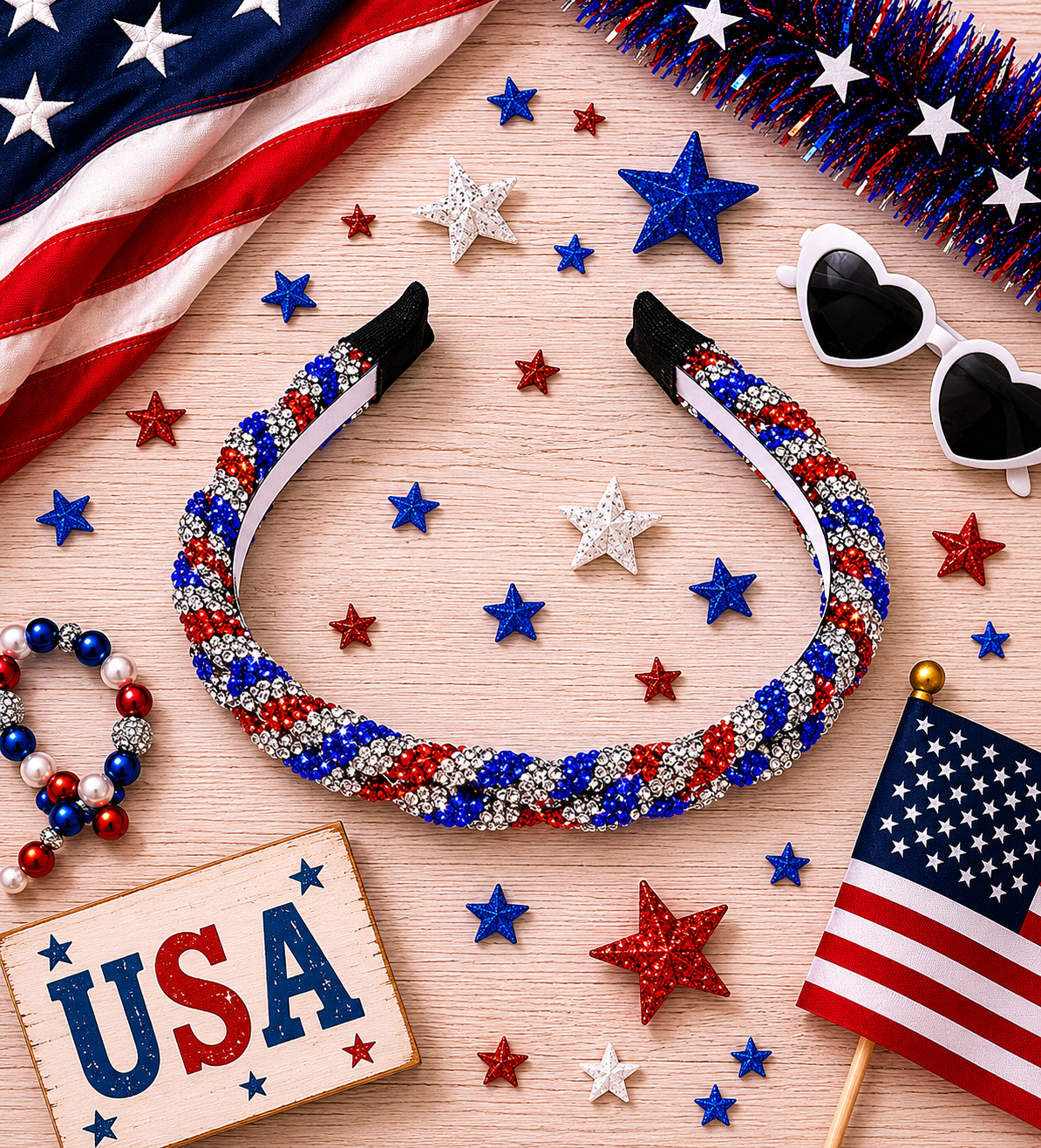 USA Sparkles Headband