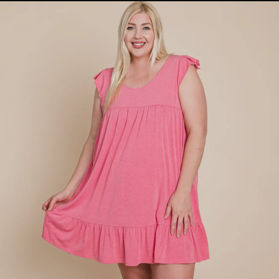 ✨PLUS✨ Coral Swing Dress