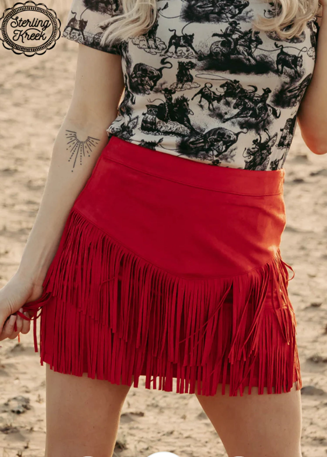 Red Fringe Skirt