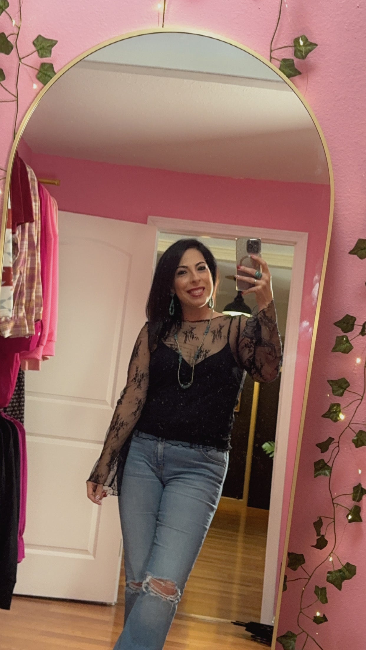 Black Lace Mesh Top