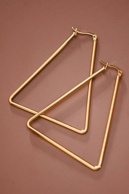 18K Gold Plated Waterproof Stainless Steel Hoop Earrings