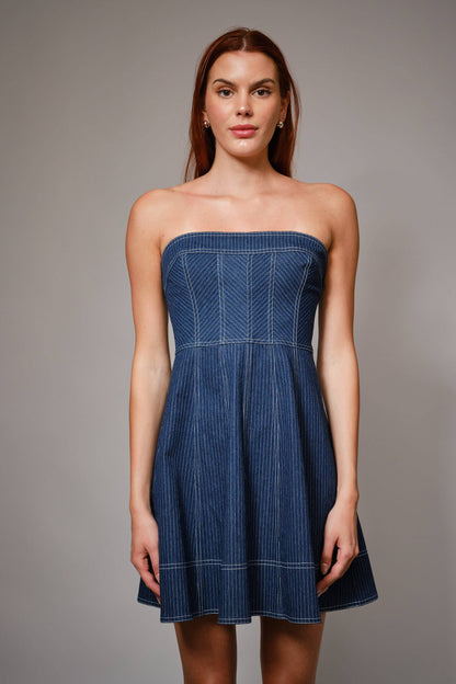 🤍 Coastal Lines Denim Dress