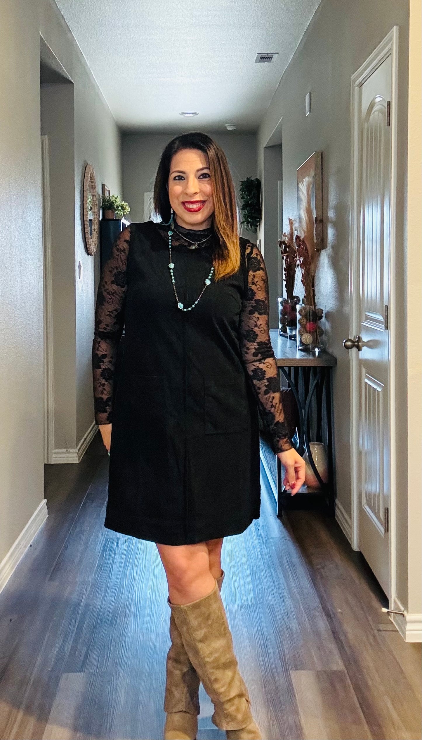 Midnight Lace Sheer Top