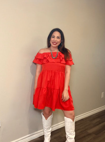 Scarlet Grace Ruffle Dress