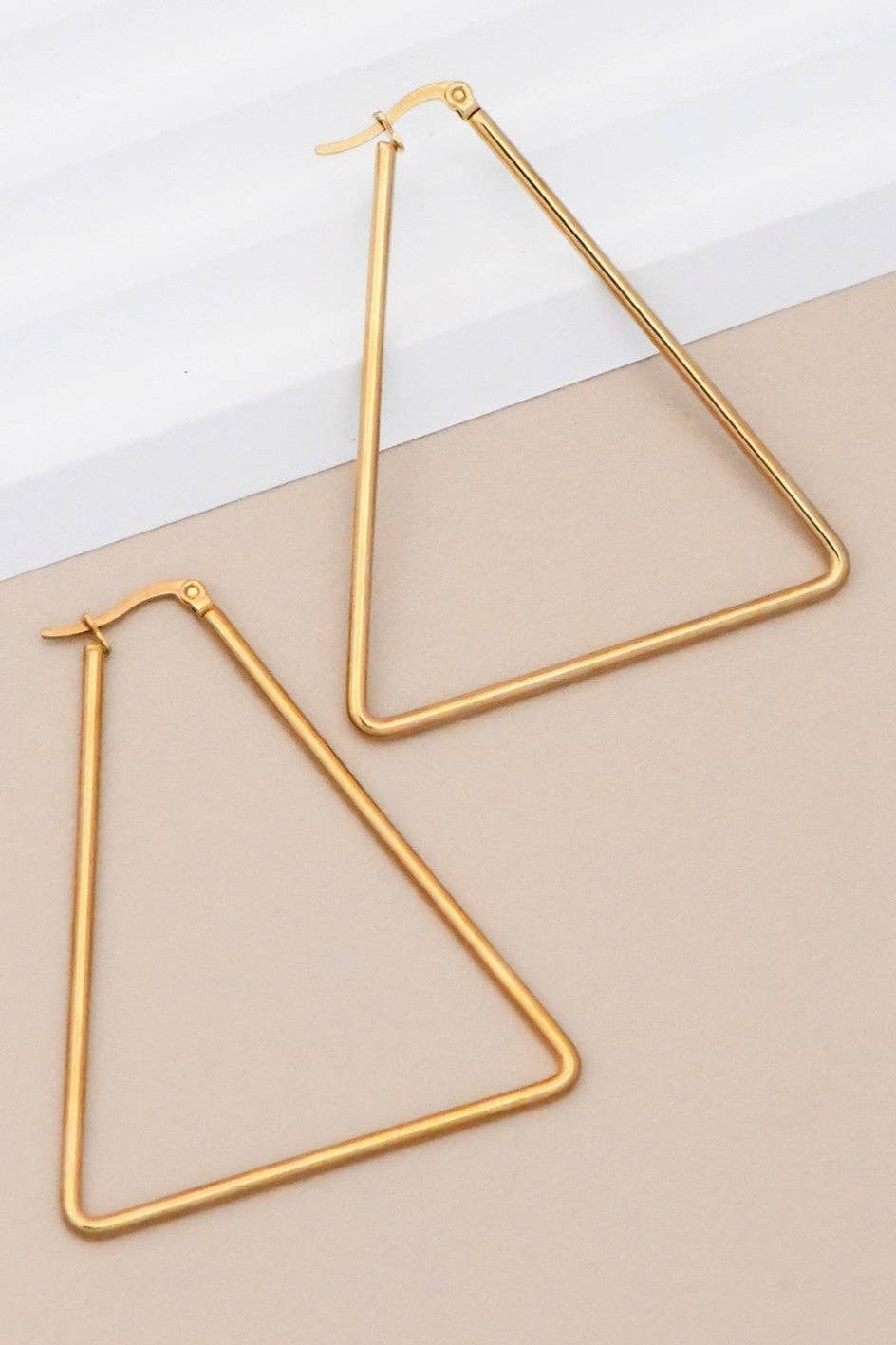 18K Gold Plated Waterproof Stainless Steel Hoop Earrings