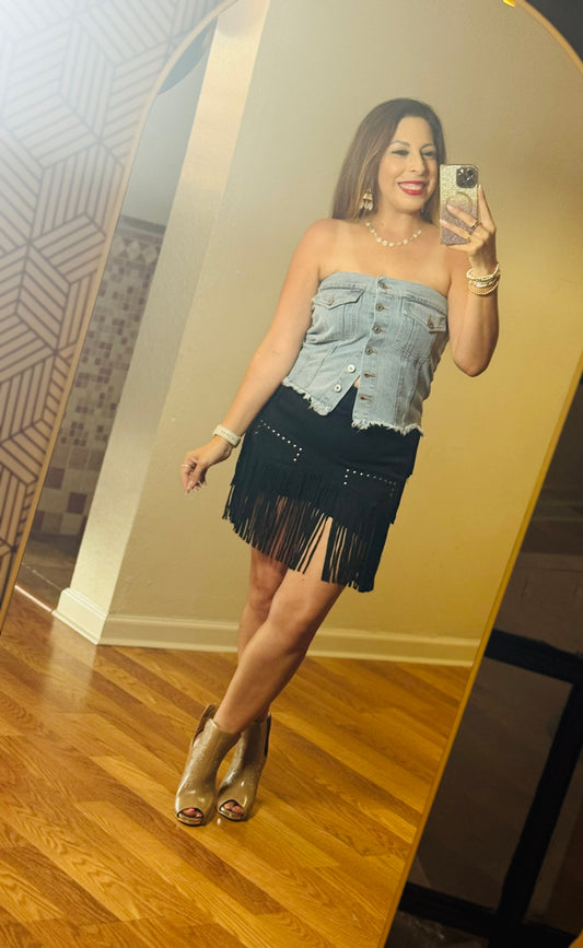 Rodeo Rebel Denim Corset