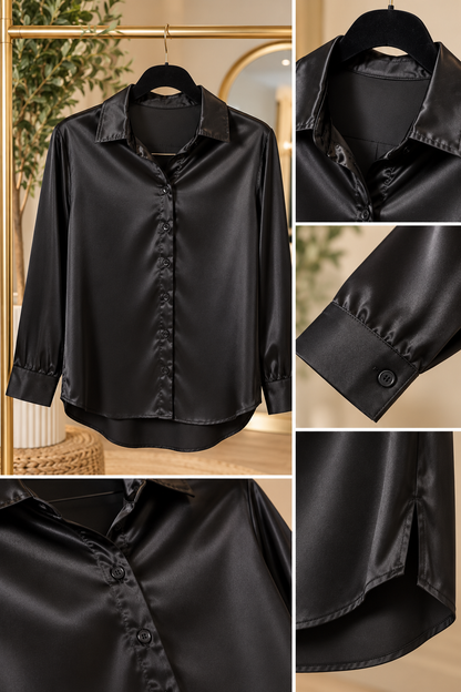 Midnight Satin Top