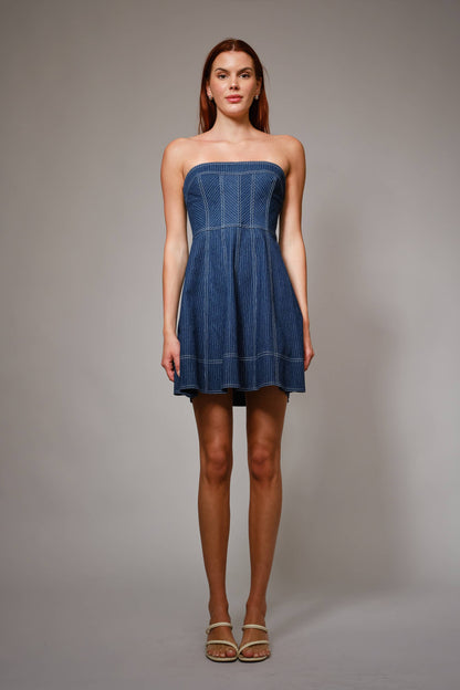 🤍 Coastal Lines Denim Dress