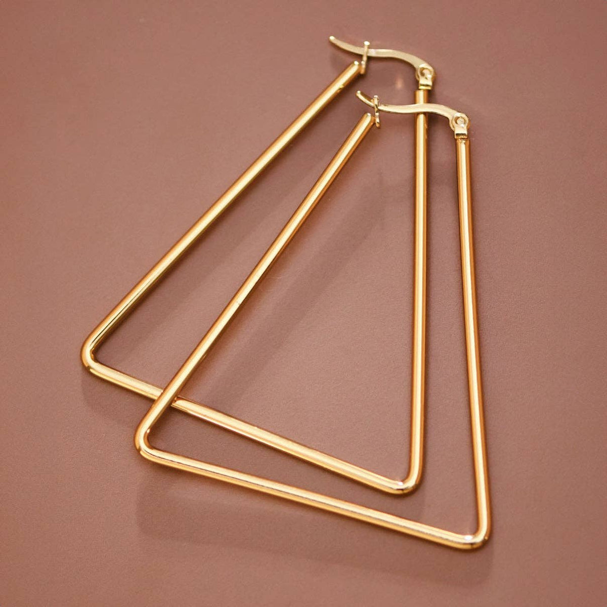 18K Gold Plated Waterproof Stainless Steel Hoop Earrings