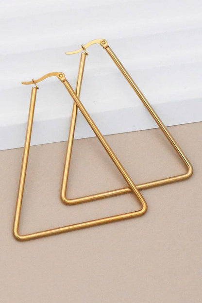 18K Gold Plated Waterproof Stainless Steel Hoop Earrings
