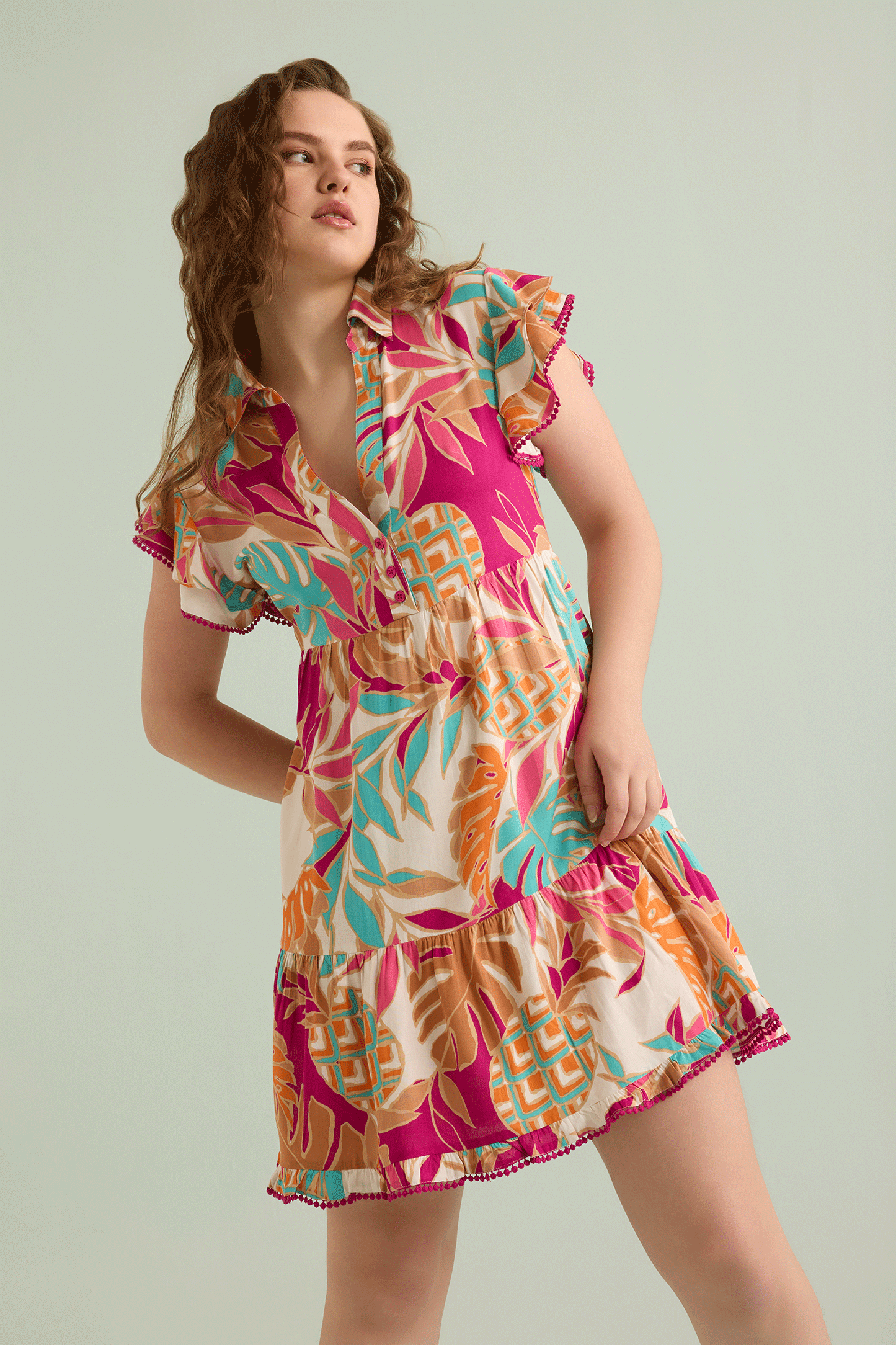 🌴 Tropical Breeze Babydoll Dress