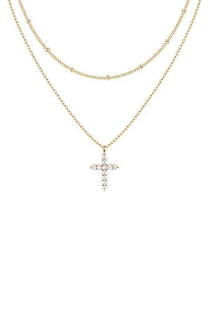 18K Gold PVD Plated Layered Stainless Steel Chain Necklace