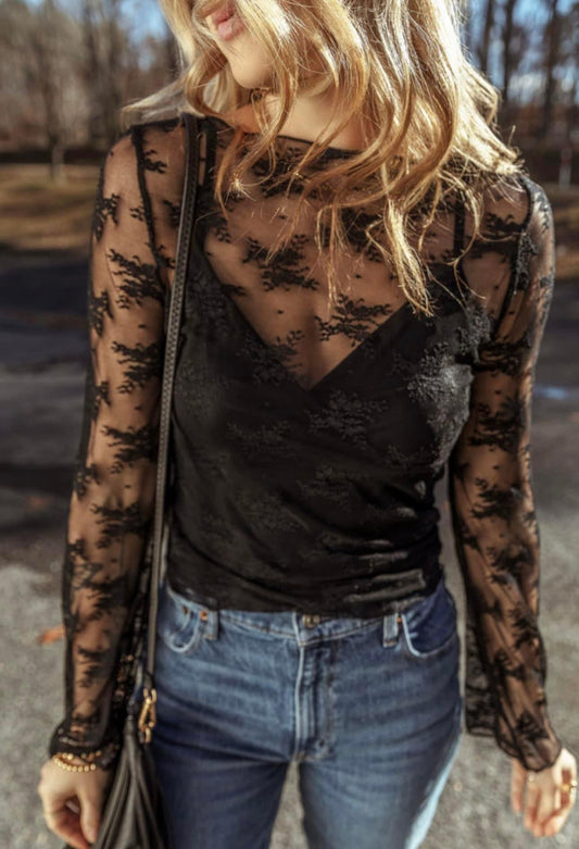 Black lace top