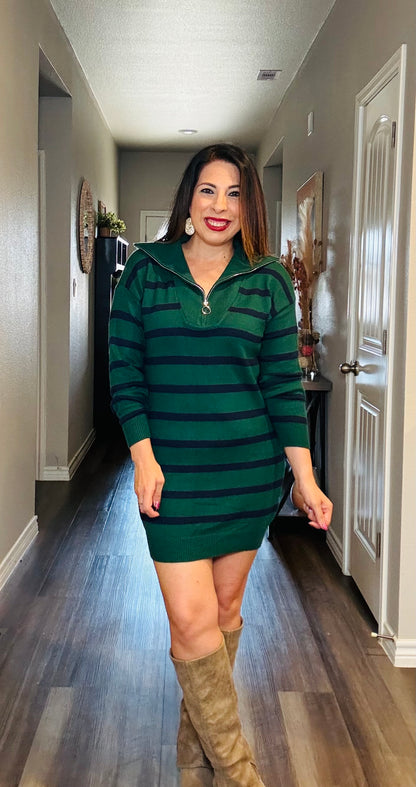 Preppy Charm Sweater Dress