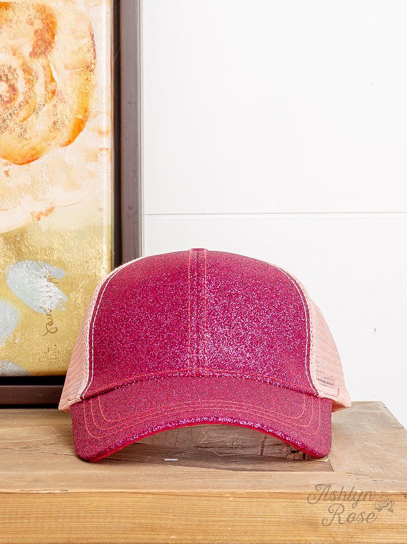 High Ponytail Glitter Hat