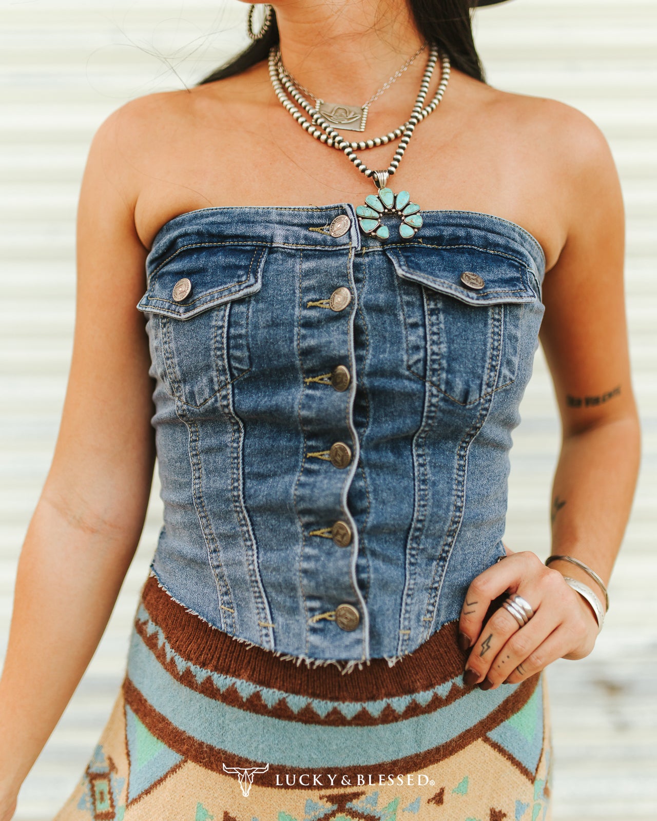 Denim Corset Top