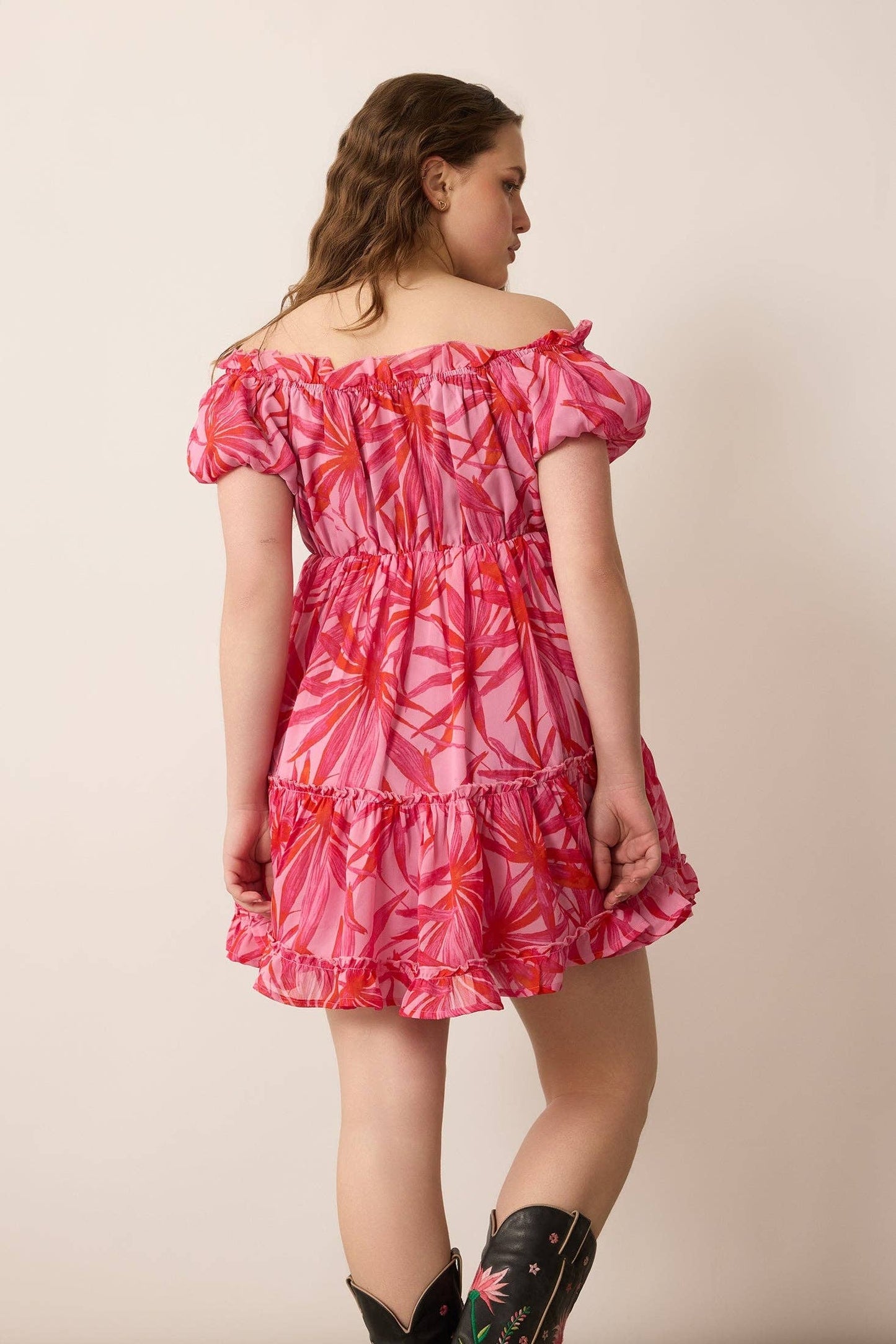 🌺 Coral Sunset Ruffle Dress
