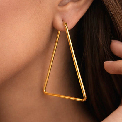 18K Gold Plated Waterproof Stainless Steel Hoop Earrings