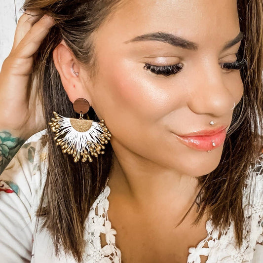 Utopia- Polished Wood Dangle Earrings