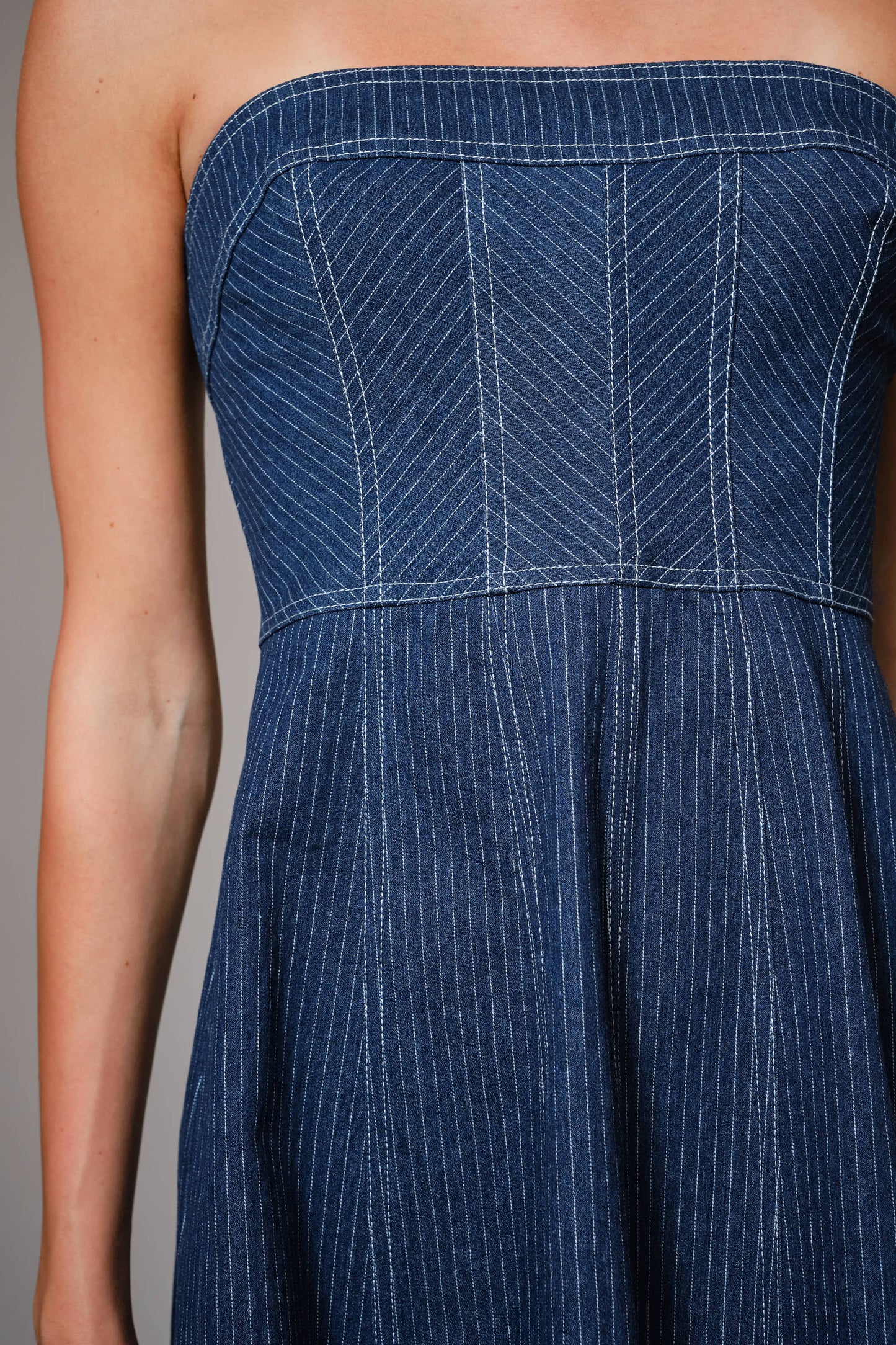 🤍 Coastal Lines Denim Dress
