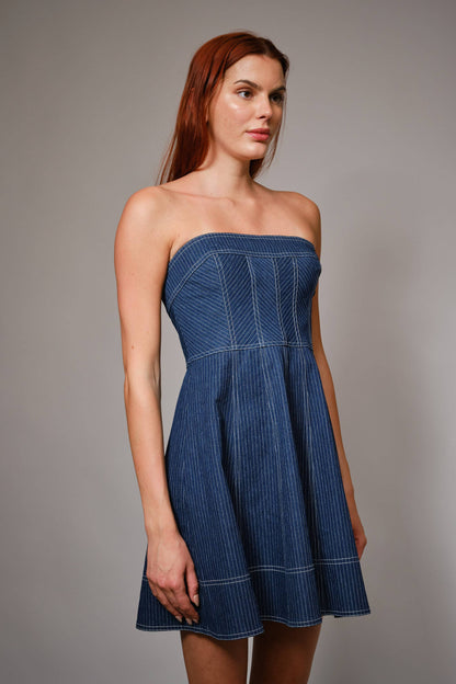 🤍 Coastal Lines Denim Dress