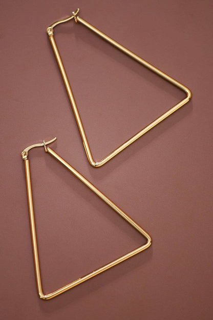 18K Gold Plated Waterproof Stainless Steel Hoop Earrings