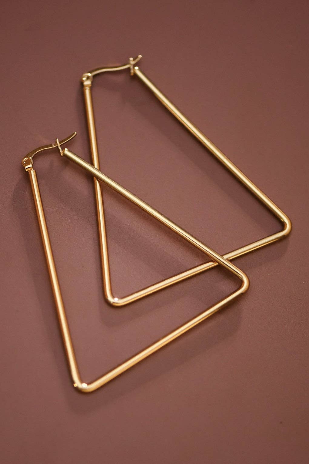18K Gold Plated Waterproof Stainless Steel Hoop Earrings