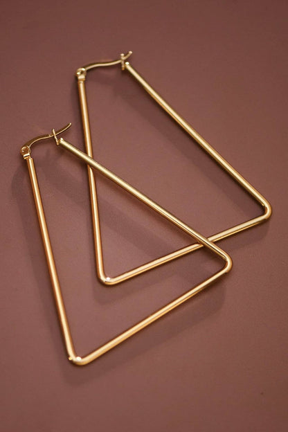 18K Gold Plated Waterproof Stainless Steel Hoop Earrings