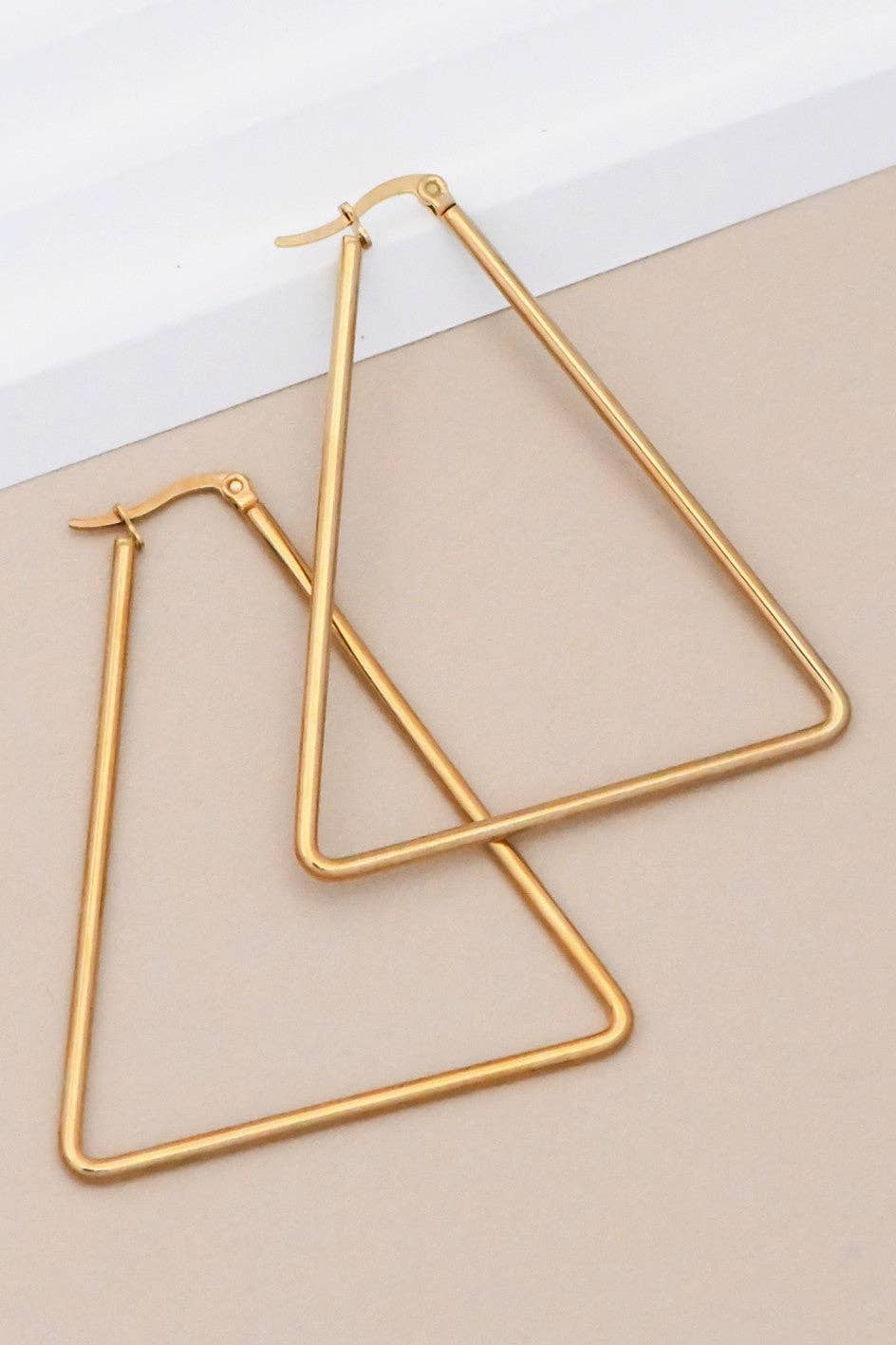 18K Gold Plated Waterproof Stainless Steel Hoop Earrings