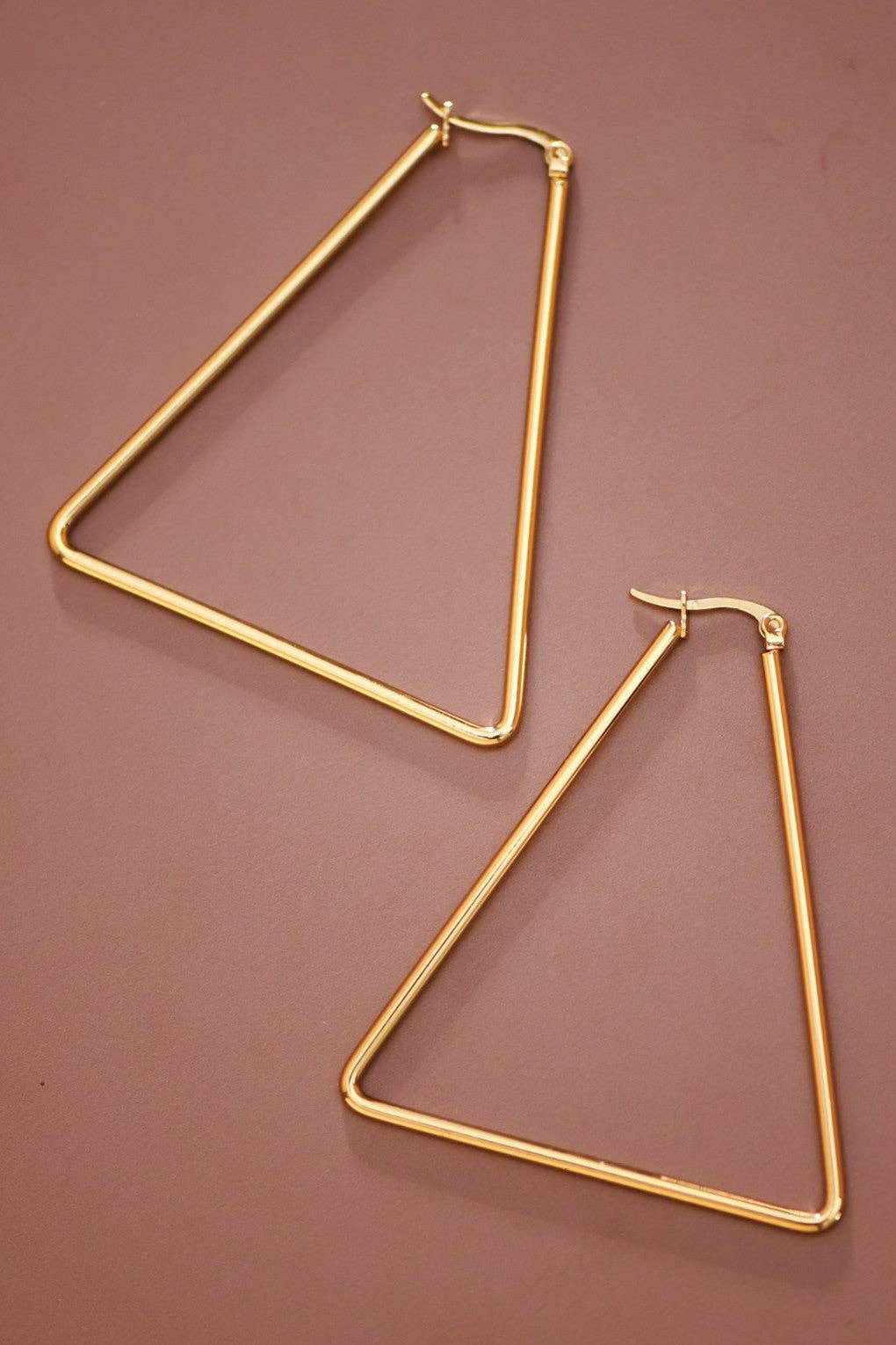 18K Gold Plated Waterproof Stainless Steel Hoop Earrings