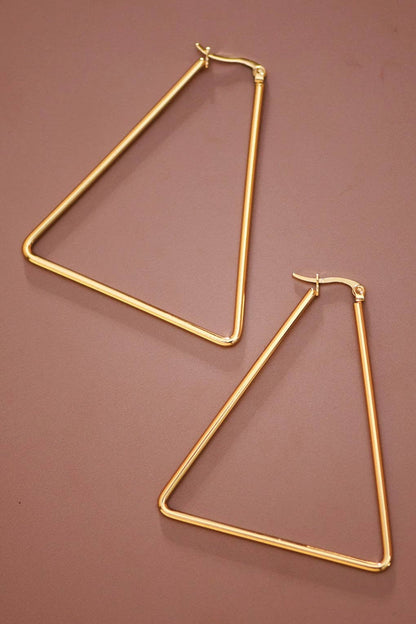 18K Gold Plated Waterproof Stainless Steel Hoop Earrings
